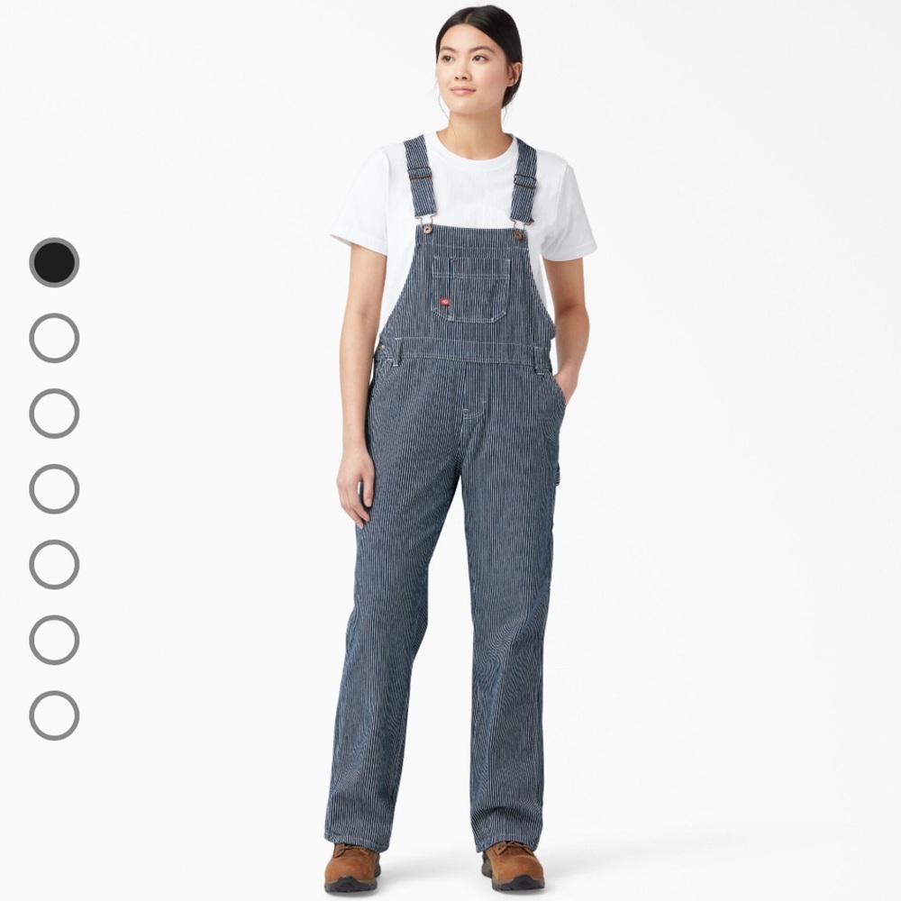 Dickies Hickory Stripe Bib Long Overalls